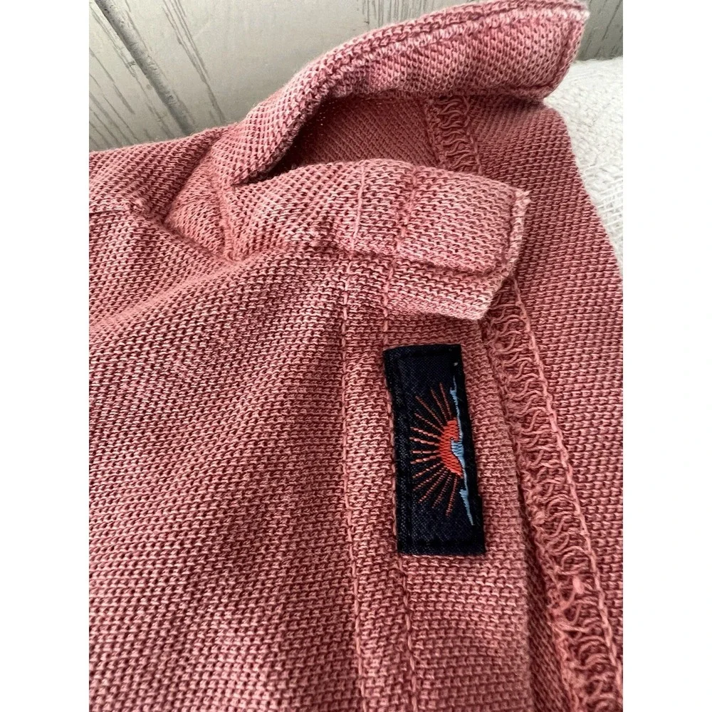 Faherty Polo Shirt Mens XL Pink Pique Cotton Short Sleeve Blush Coastal